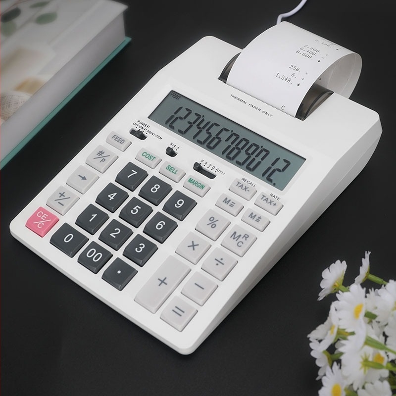 Casine uredska kalkulator za financije s tiskom, 12-znamenkasti zaslon, tisk logotipa, baterija uključena, model P23-dhv g