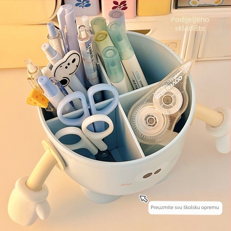 Slatki držač pera s velikim očima, Zheyu Bd-0227, plastični, okrugli, uredski organizator