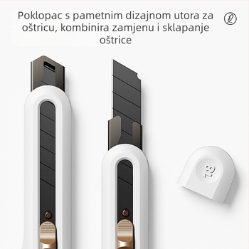Univerzalni nož NS062 za otvaranje paketa i rezanje papira za umjetničke radove – Oštrica 18 mm, Marka Deli, Model NS062, Materijal: smola, Neto težina: 30 g