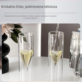 Joy čaša za šampanjac, borosilikatno staklo, dvostruko slojevita prozirna konstrukcija, jednostavan stil