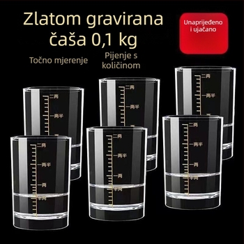 Čaša viskija sa mjernom skalom, kapacitet 1–100 ml, obična staklena čaša, novi kineski stil, premium kvaliteta