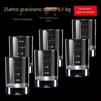 Čaša viskija sa mjernom skalom, kapacitet 1–100 ml, obična staklena čaša, novi kineski stil, premium kvaliteta