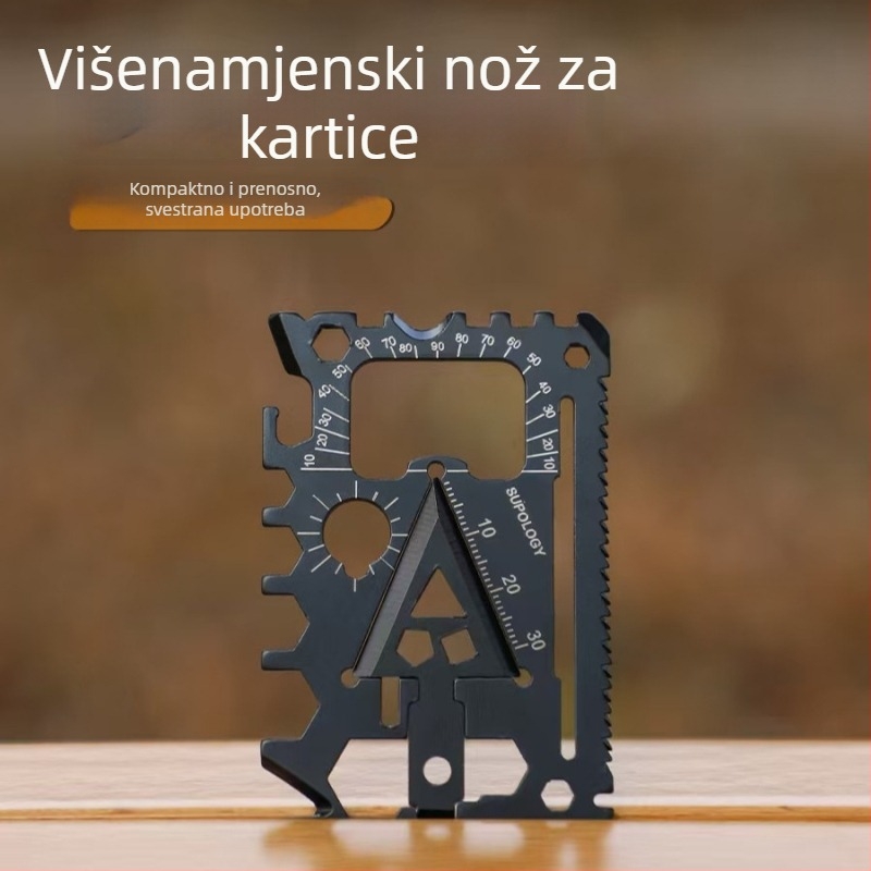 Višenamjenski 18-u-1 EDC alat: otvarač boca, otvarač konzerve, odvijač, mali ključ i nož na kartici