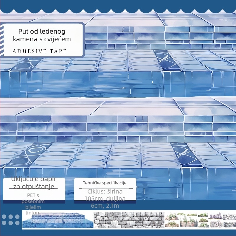 Sandu Wenchuang PET kolagenska naljepnica – ručno izrađena, vodootporna, moderni minimalistički stil, za dnevnik i dekorativne kolaže