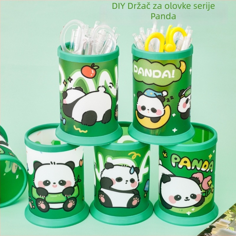 Panda sklopivi držač za olovke, velika kapacitet za stolni spremnik, elegantan dizajn, sladak poklon učenicima, kutija za olovke