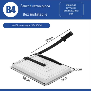 Ručni rezač papira s metalnom bazom, čelična konstrukcija, model 829-3 (serija 829)