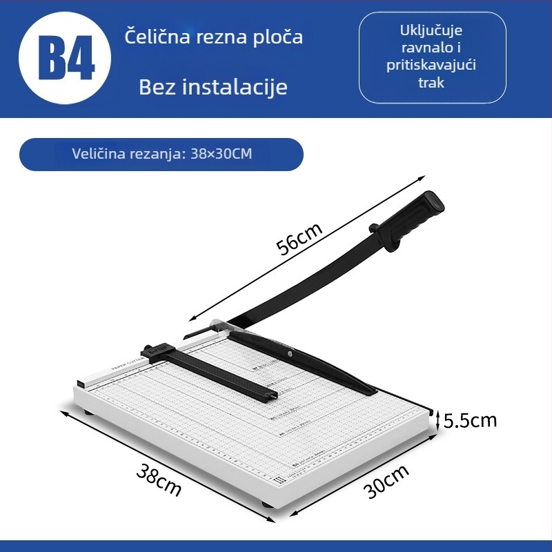 Ručni rezač papira s metalnom bazom, čelična konstrukcija, model 829-3 (serija 829)