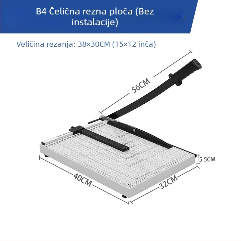 Ručni rezač papira s metalnom bazom, čelična konstrukcija, model 829-3 (serija 829)