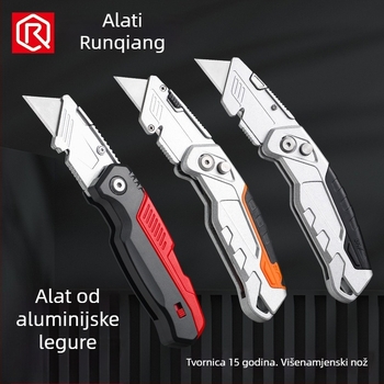 Teški sklopivi nož za alat od aluminijske legure s odvijačem za kabel i nožem s kuka za električare