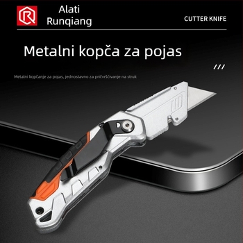 Teški sklopivi nož za alat od aluminijske legure s odvijačem za kabel i nožem s kuka za električare