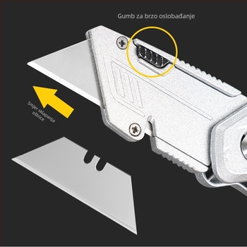 Teški sklopivi nož za alat od aluminijske legure s odvijačem za kabel i nožem s kuka za električare