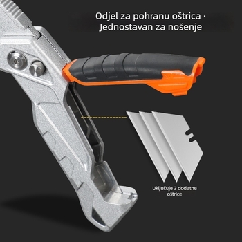 Teški sklopivi nož za alat od aluminijske legure s odvijačem za kabel i nožem s kuka za električare