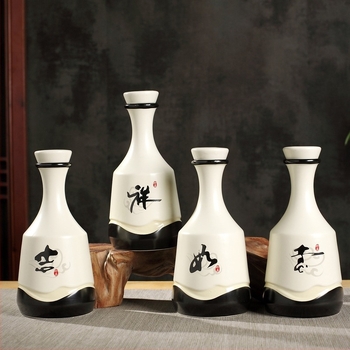 Keramička boca za vino / bokal za kućnu upotrebu – stil National Tide Wind, dekorativni sretan dizajn, brtvljenje bez curenja, izdanje 2023, Qiantu Ceramics