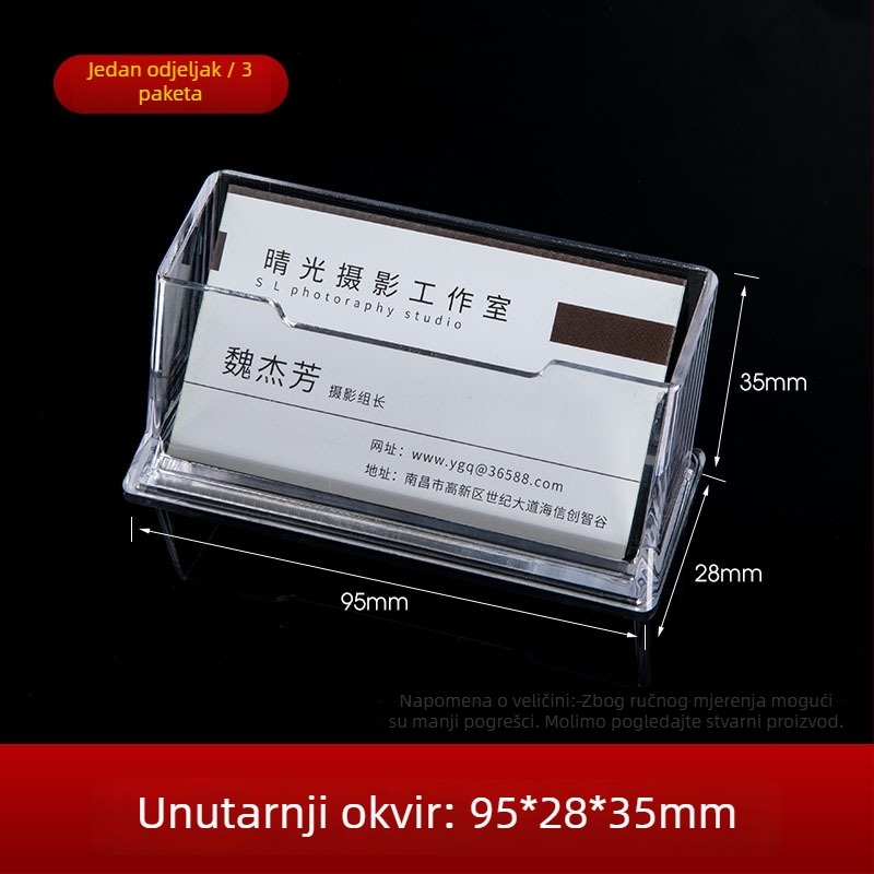 Držač vizitki | Akril | Jednostruki sloj | Kapacitet: 70 vizitki