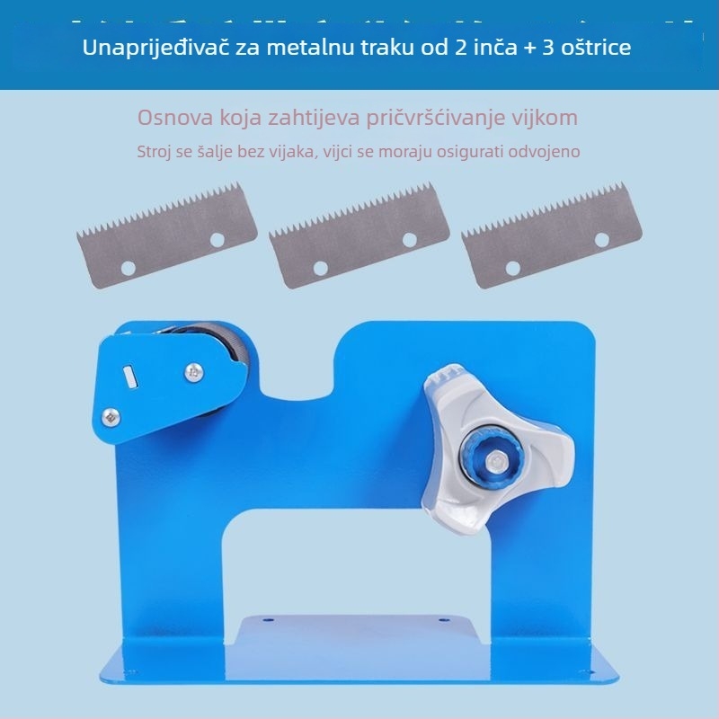 Stolni rezač trake i mašina za pečaćenje s metalnim tijelom i prozirnim poklopcem