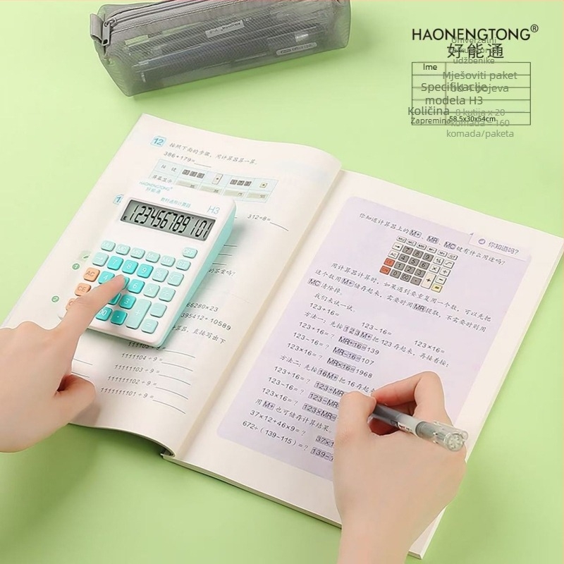 Aritmetički kalkulator, 12-znamenkasti zaslon, napajan baterijom, plastično kućište, 200 g