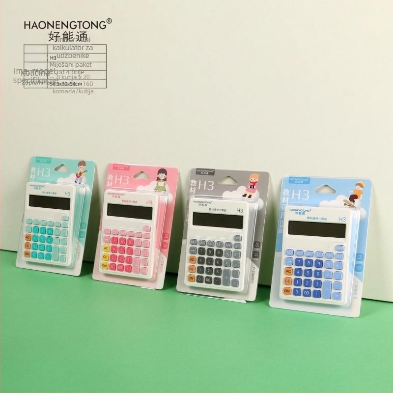 Aritmetički kalkulator, 12-znamenkasti zaslon, napajan baterijom, plastično kućište, 200 g