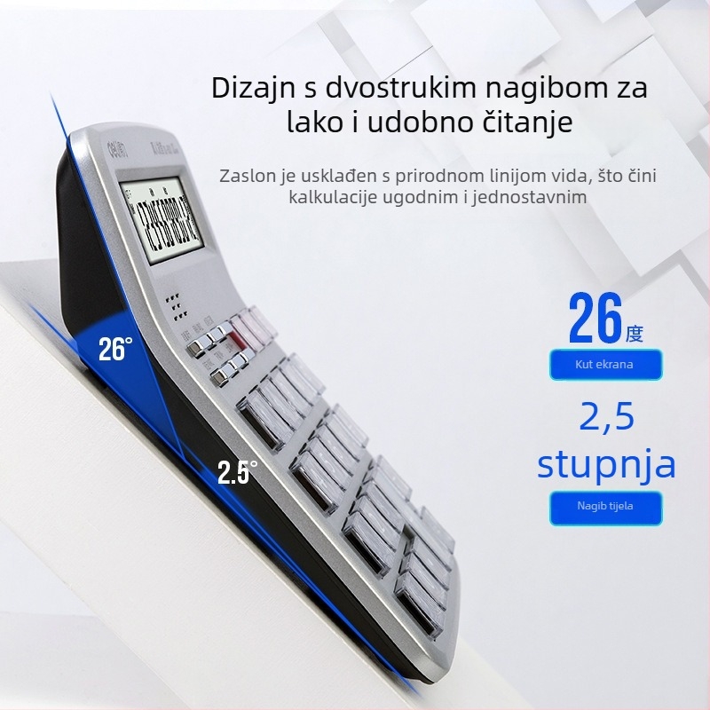 Deli 1512 Aritmetički kalkulator s glasovnom funkcijom, 12-znamenkasti displej, baterija uključena