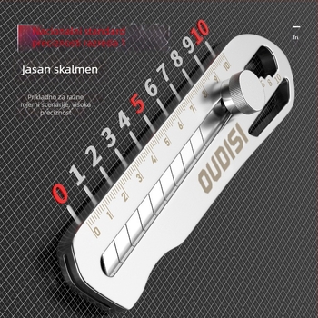 Nerđajući čelični umjetnički nož; težak, industrijskog ranga, potpuno metalna konstrukcija; materijal: nehrđajući čelik; težina: 0,12 kg; pogodan za papir, tapete i otvaranje paketa.