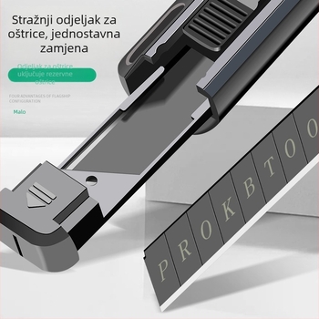 Višenamjenski nož za otvaranje kutija, rezanje papira i tapeta – industrijska kvaliteta, ojačana oštrica