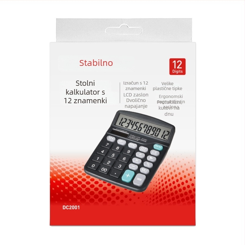 Staples DC1002 SPL-837A Aritmetički kalkulator sa glasovnom funkcijom, 12-znamenkasti veliki zaslon, stolni uredski model