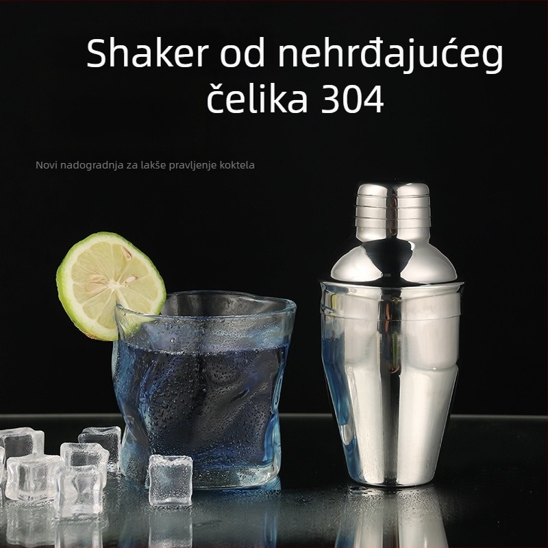 Nehrđajući shaker za koktele s trostupanjskim ručnim mehanizmom za kućni bar
