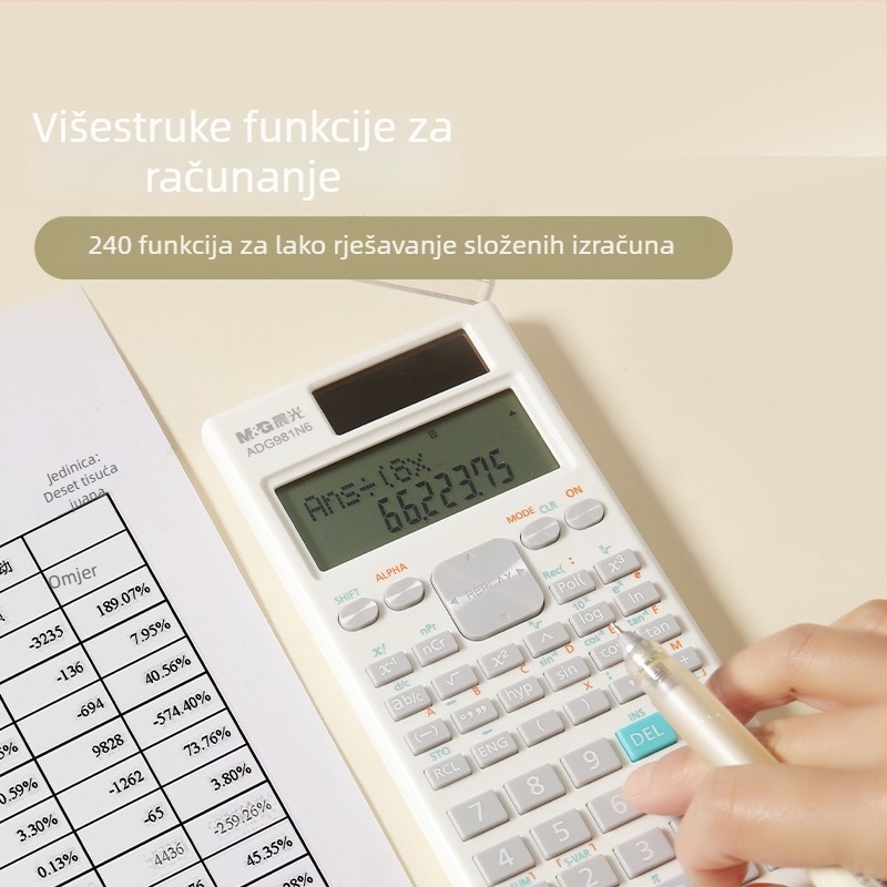 M&G 981N6 Znanstveni kalkulator s funkcijama – Prošireni veliki zaslon, 240 funkcija izračuna, Dvostrano napajanje