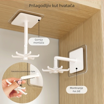 Okretni držač četkica kaligrafije, zidni prikazni stalak za četiri blaga, bez bušenja, višenamjenski zidni kukica; Brand: Evesigar/isijia; Materijal: Plastika; Model: 2171176905902328192; Specifikacija: Standard