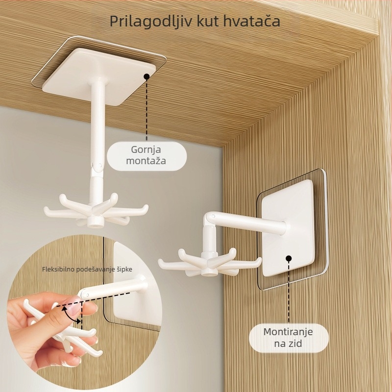 Okretni držač četkica kaligrafije, zidni prikazni stalak za četiri blaga, bez bušenja, višenamjenski zidni kukica; Brand: Evesigar/isijia; Materijal: Plastika; Model: 2171176905902328192; Specifikacija: Standard