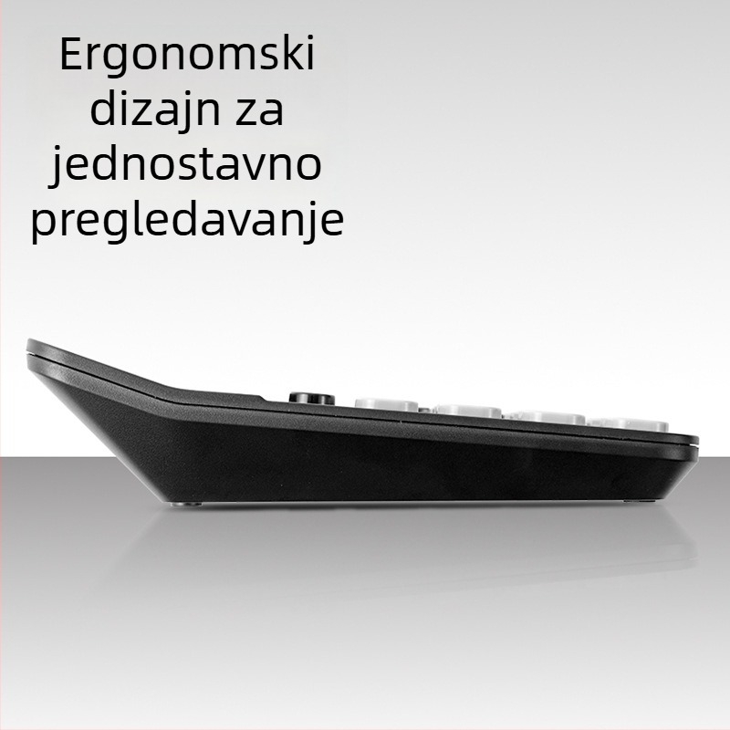 Deli kalkulator s dvostrukim napajanjem, velikim zaslonom, 12 znamenki, za uredske i financijske potrebe