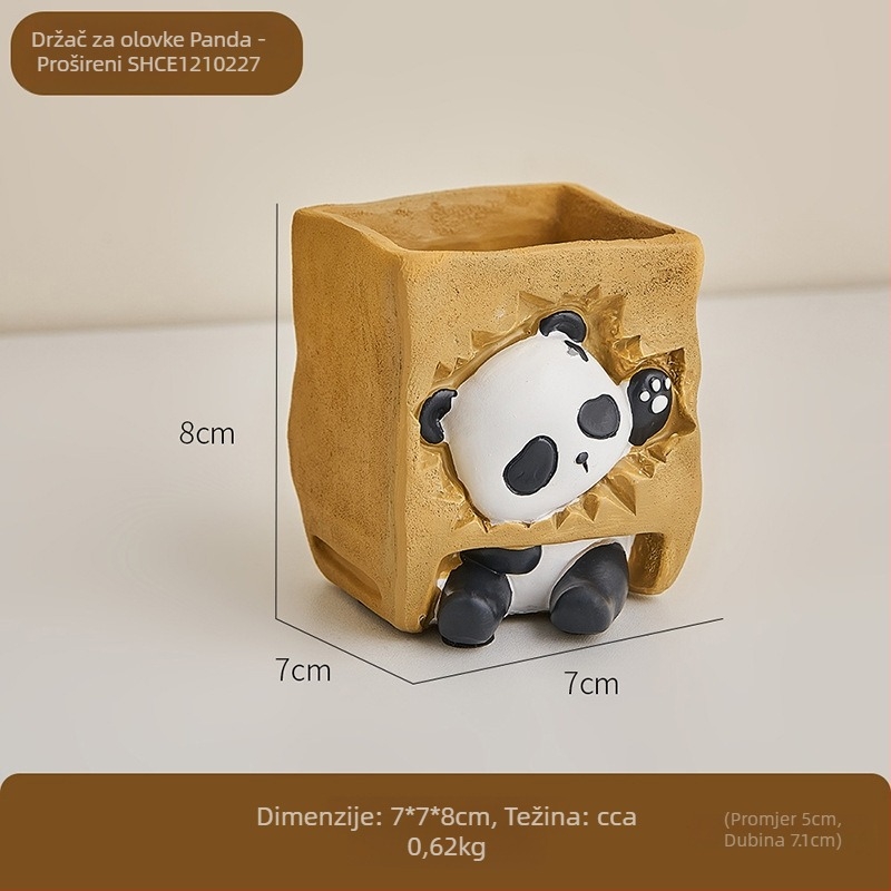 Panda držač olovaka za stol – dekorativna figura od smole, Yisheng model Shce1210227