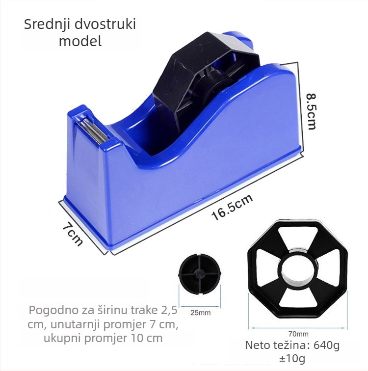 Višenamjenski dispenser za traku, prozirni rezač trake, stolni uredski pribor s bazom