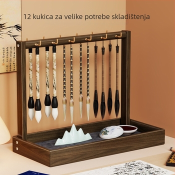 Držač četkica od masivnog drveta za stolni stalak, univerzalni model, standardne specifikacije, marka Evesigar/isi home