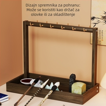 Držač četkica od masivnog drveta za stolni stalak, univerzalni model, standardne specifikacije, marka Evesigar/isi home