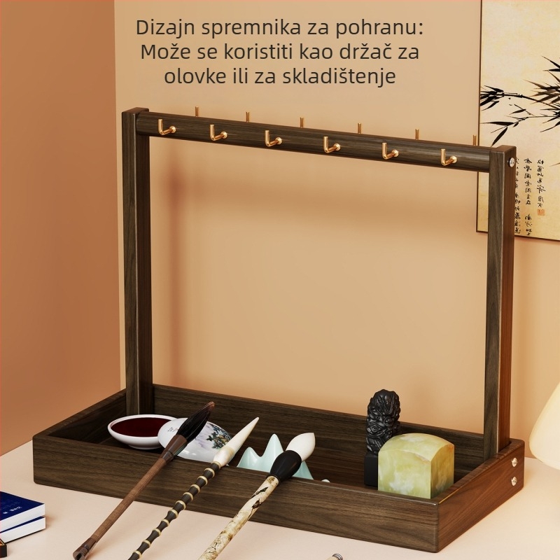 Držač četkica od masivnog drveta za stolni stalak, univerzalni model, standardne specifikacije, marka Evesigar/isi home