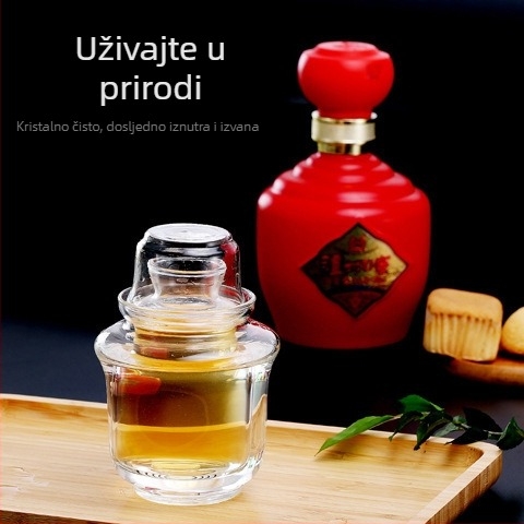 Termootporan stakleni set za vino, posuda za grijanje vina, trodjelni set čaša za vino s poklopcem
