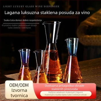 Dekanter za vino od kristalnog stakla, svijetlo luksuzni retro stil, privatna marka, za barove i restorane, pakiran u kutiju za poklon
