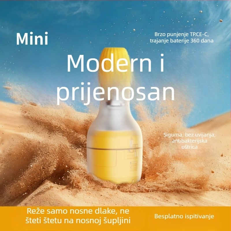 Održač nosnih dlačica s magnetskim punjenjem, odvojiva i periva glava oštrice, ugrađena baterija 100–300 mAh, vodootporan