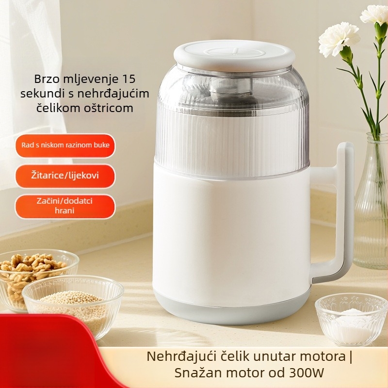 Višenamjenski kućni stroj za mljevenje mesa, kapacitet 3–5 L, tijelo i posuda od nehrđajućeg čelika, 5 brzina, potpuno automatski, više od 6 oštrica