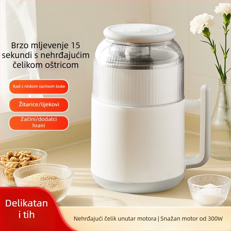 Višenamjenski kućni stroj za mljevenje mesa, kapacitet 3–5 L, tijelo i posuda od nehrđajućeg čelika, 5 brzina, potpuno automatski, više od 6 oštrica