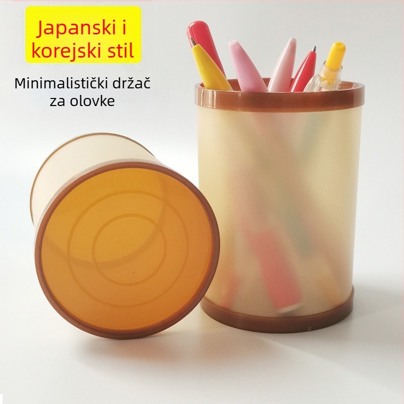 Držač olovaka u stilu Japana i Koreje – DIY kreativni plastični kutija za pohranu, okrugli oblik, PP materijal, tiskano logo, mogućnost prilagodbe, model 12589
