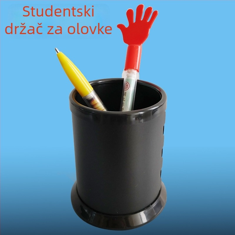 Držač olovaka u stilu Japana i Koreje – DIY kreativni plastični kutija za pohranu, okrugli oblik, PP materijal, tiskano logo, mogućnost prilagodbe, model 12589
