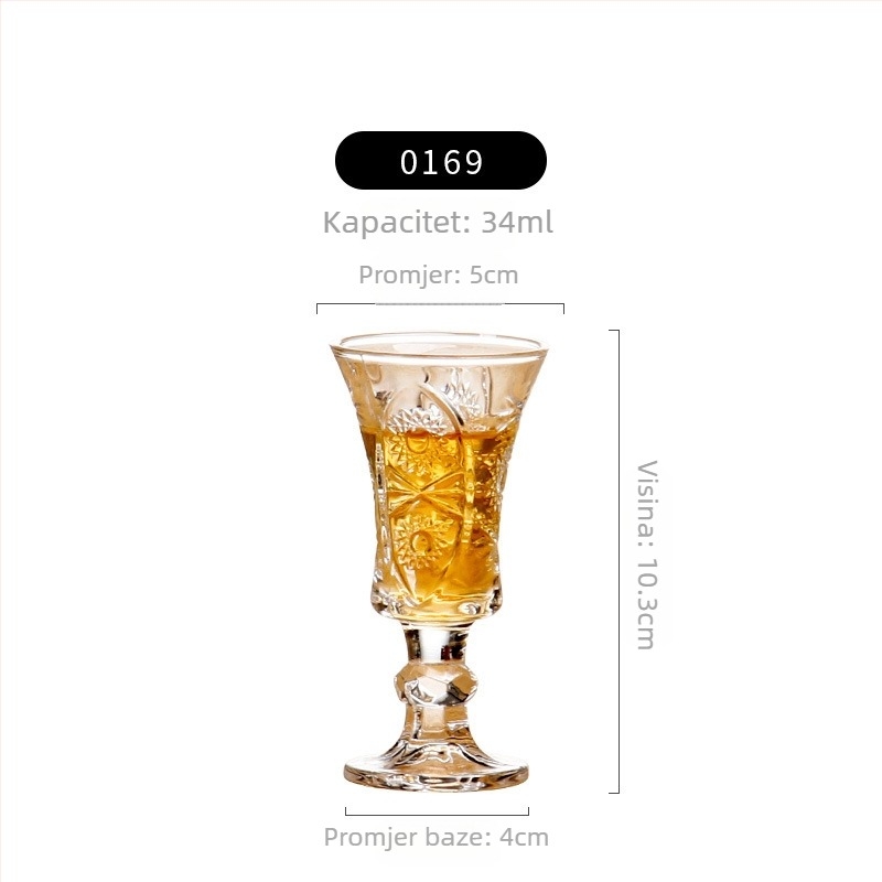 Šalice za shot, oblik suncokreta, boemski stil (6-dijelna set; staklo; Hon Hai)