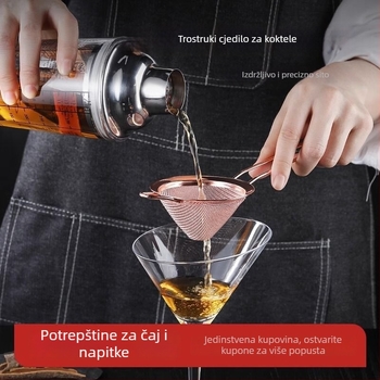 Nerđajući čelični trokutasti filter za bar, konično sito, malog formata