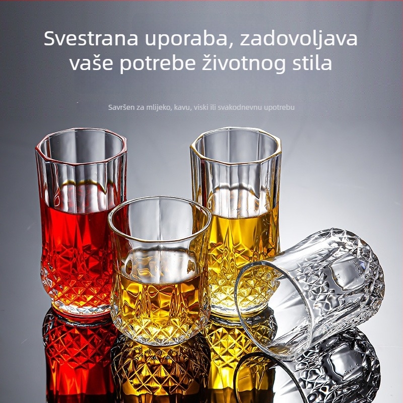 Staklena čaša za vino, modernistički minimalistički stil, bez ručke, moguć ispis logotipa, pakiranje u papirnatoj kutiji