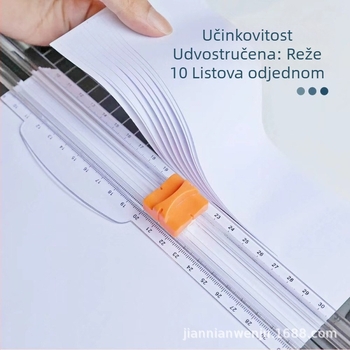 Ručni rezač papira s plastičnom bazom, model 853, ručno izrađen