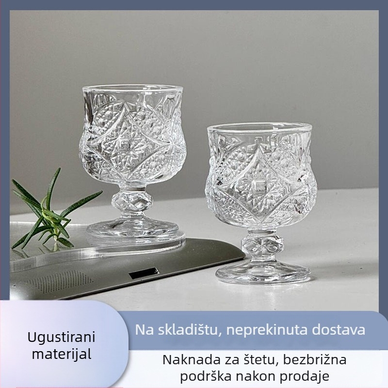 Adingge mini set šot čaša za spiritus, gravirano staklo, retro luksuzni stil, kapacitet 1–100 ml, papirnata kutija