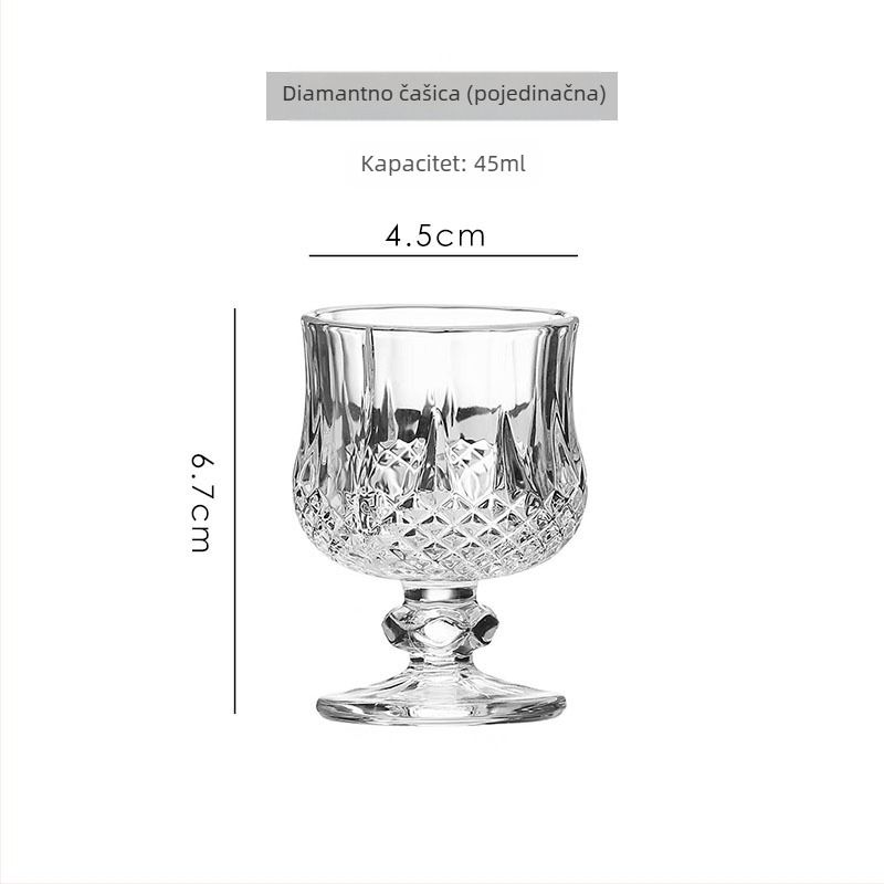 Adingge mini set šot čaša za spiritus, gravirano staklo, retro luksuzni stil, kapacitet 1–100 ml, papirnata kutija