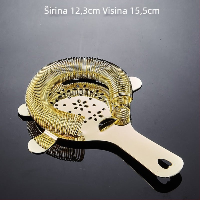 Bar Ice Strainer Hawthorne, europskog stila, 304 nehrđajući čelik, odjeljivač leda i filtr za vino