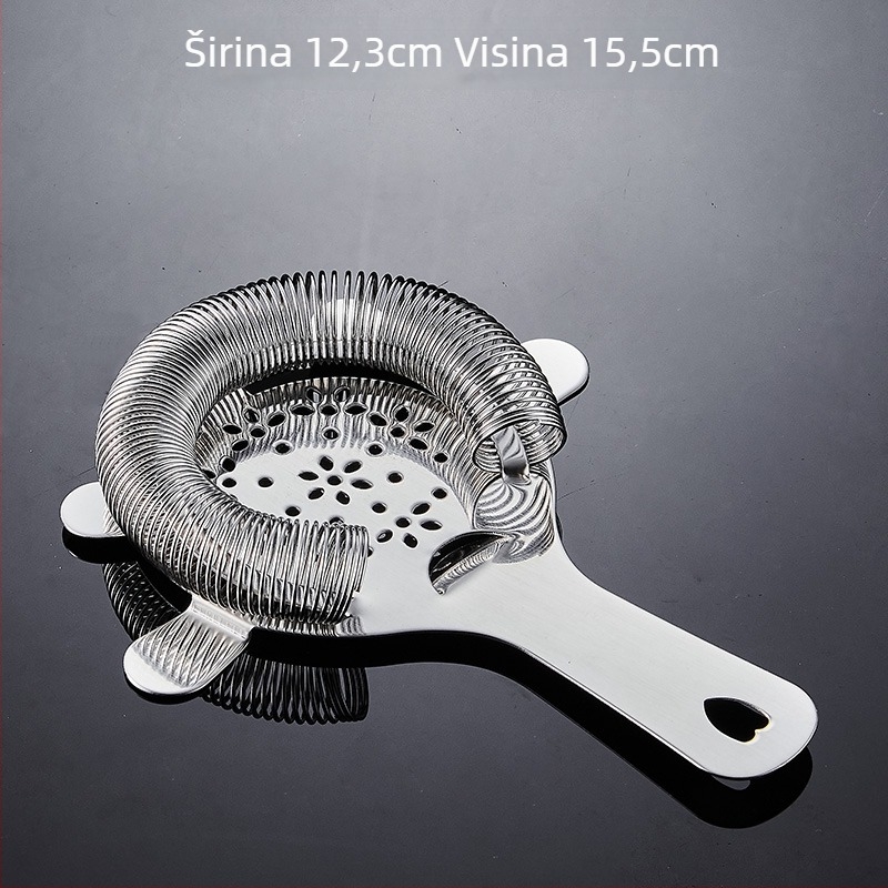 Bar Ice Strainer Hawthorne, europskog stila, 304 nehrđajući čelik, odjeljivač leda i filtr za vino